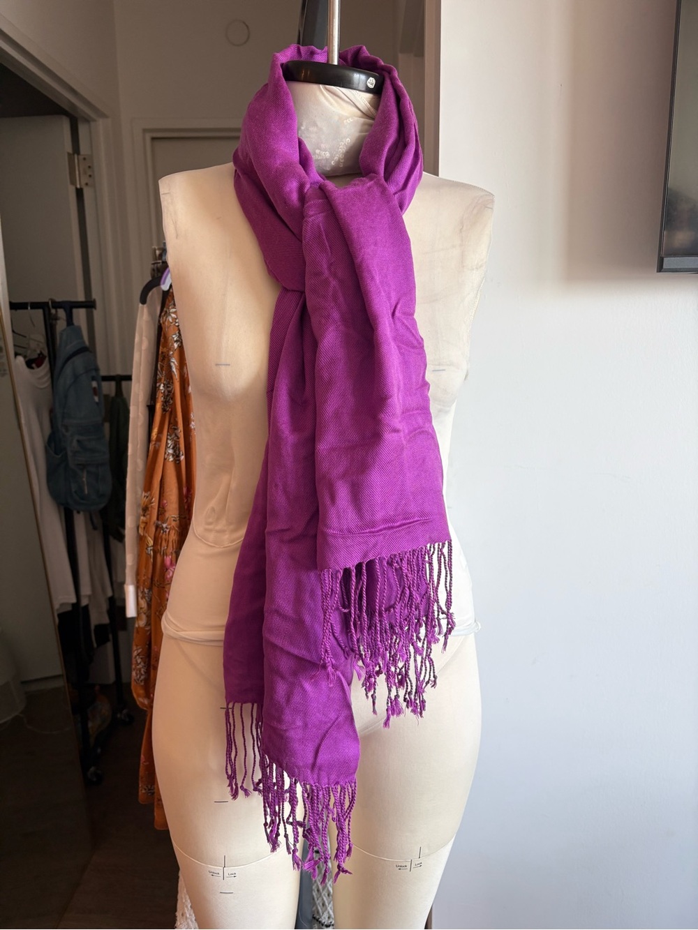 Purple Pashmina Women's Fringe Scarf